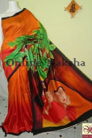 Acid Painting Silk Saree