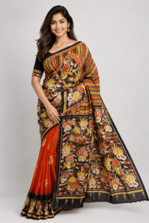 Bishnupuri Batik Silk Sari