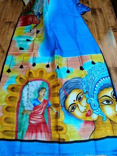 Acid Painted Silk Saree