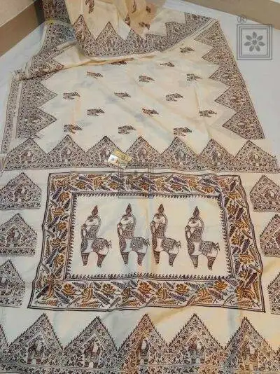 Block Printed Bhishnupuri Silk