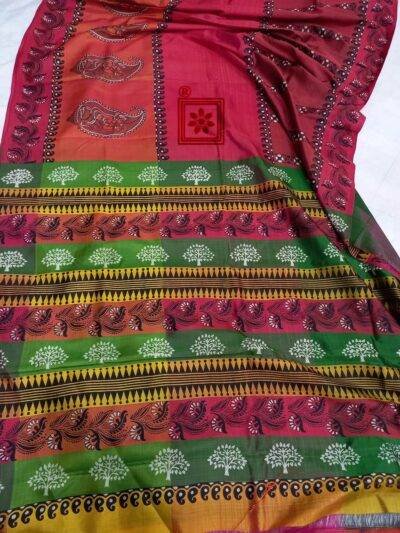 Bishnupuri Silk Printed Saree buy Online at Best price