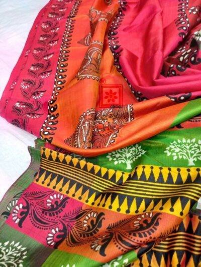Bishnupuri Silk Printed Saree buy Online at Best price