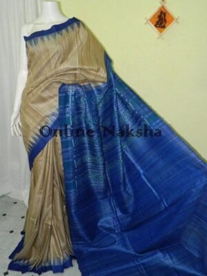 Handloom Ghicha Saree Ikkat Weaving