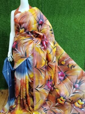 Handpainted Silk Saree