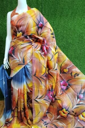 Handpainted Silk Saree
