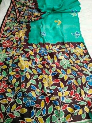 Batik Handpainted Silk Saree