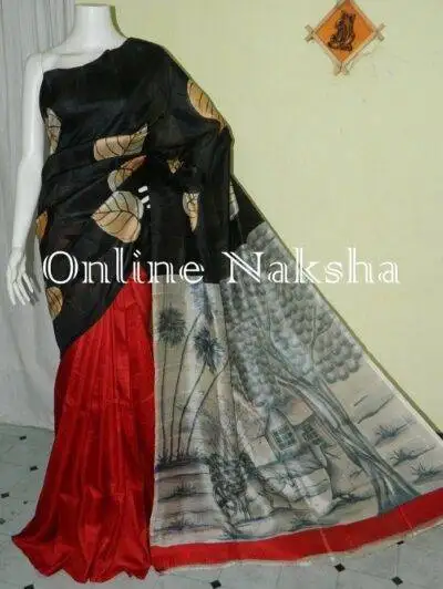 Acid Paint Silk Sari