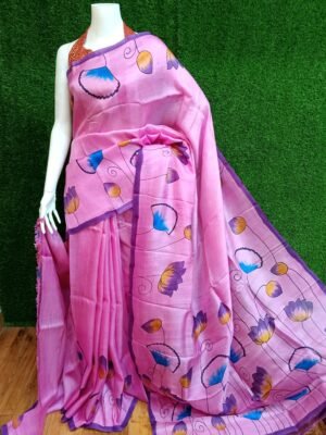 Handpainting Pure Silk Saree