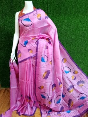 Handpainting Pure Silk Saree