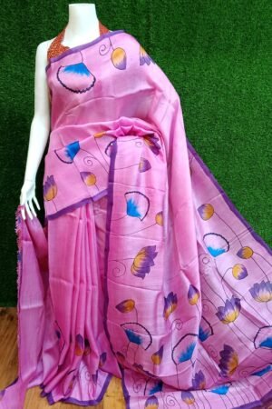 Handpainting Pure Silk Saree