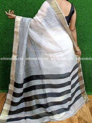 Designer Handloom Linen Saree