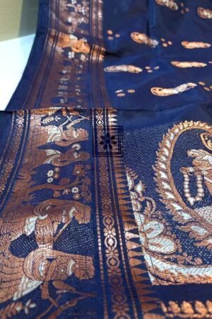 Navy Blue Swarnachari Saree