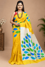 Acid Painted Pure Silk Sari