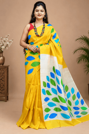 Acid Painted Pure Silk Sari