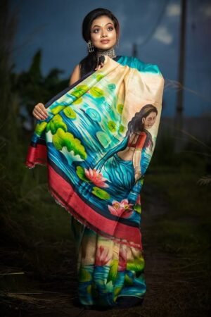 Hand Paint Silk Saree Online