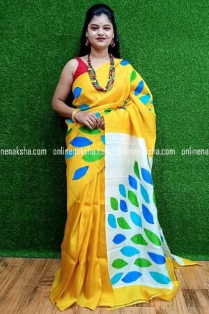 Acid Painted Pure Silk Sari