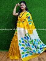 Acid Painted Pure Silk Sari