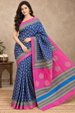 Handloom Block Print Saree
