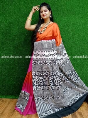 Pure Silk Block Print Saree