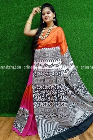 Pure Silk Block Print Saree