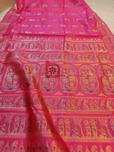 Pink Bridal Swarnachari Saree Online