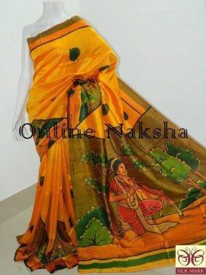 Handpainted Handloom Silk Saree