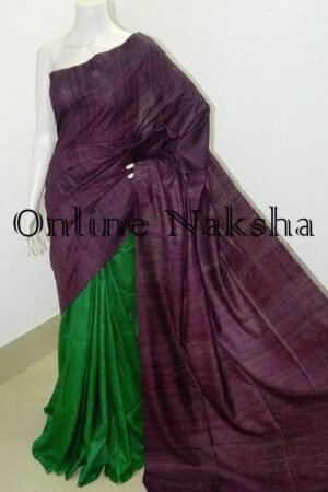 Dyed Ghicha Tussar Saree