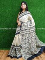 Hand Block Printed Saree in Pure Silk