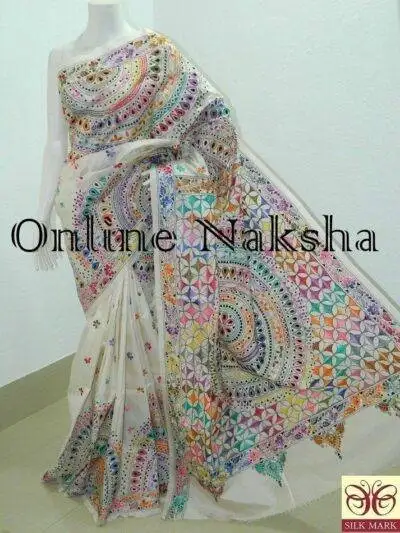 White Nakshi Kantha