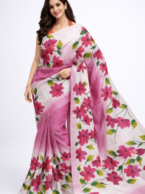 Floral Handpainted Pure Silk Saree Online
