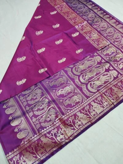 Bishnupuri Pure Silk Handloom Baluchari Saree