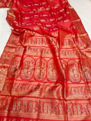 Orange Swarnachari Wedding Saree