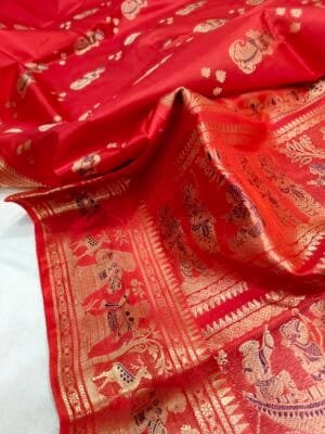 Orange Swarnachari Wedding Saree