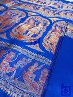 Royal Blue Bishnupuri Swarnachari Silk Saree