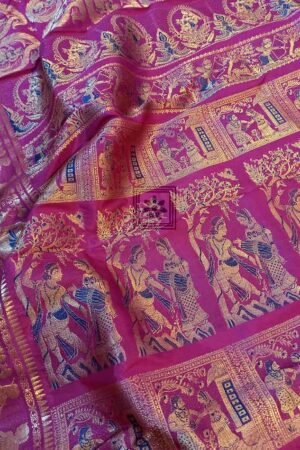 Traditional Bishnupuri Bridal Swarnachari Saree