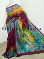 Krishna Paint Batik Pure Silk Saree Online