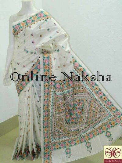 Contemporary Hand Embroidery Silk Saree