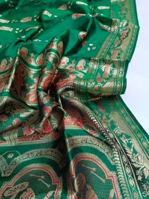 Green Sournchari Wedding Saree Online