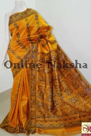 Yellow Baluchari Pure Silk Saree Online