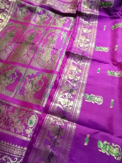 Bishnupuri Sournchari Pure Silk Saree