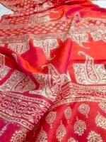 Block Printed Sonamukhi Bishnupur Silk Sarees