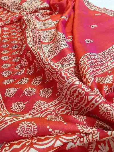 Block Printed Sonamukhi Bishnupur Silk Sarees