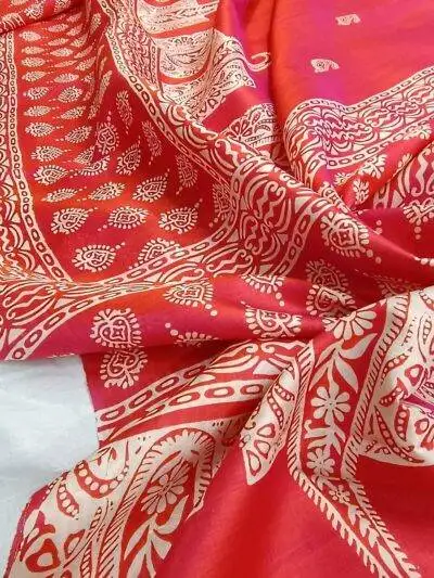 Block Printed Sonamukhi Bishnupur Silk Sarees