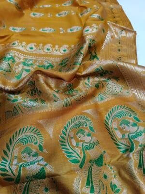 Swarnachari Silk Saree In Yellow Online 4414