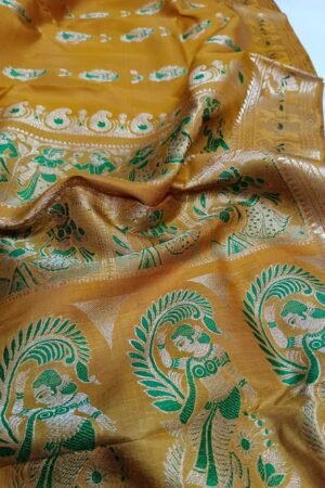 Swarnachari Silk Saree In Yellow Online 4414