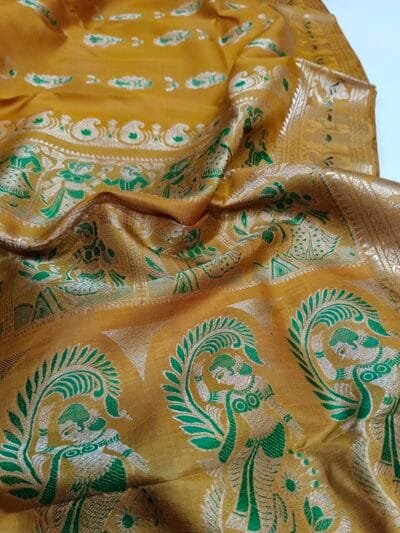 Swarnachari Silk Saree In Yellow Online 4414