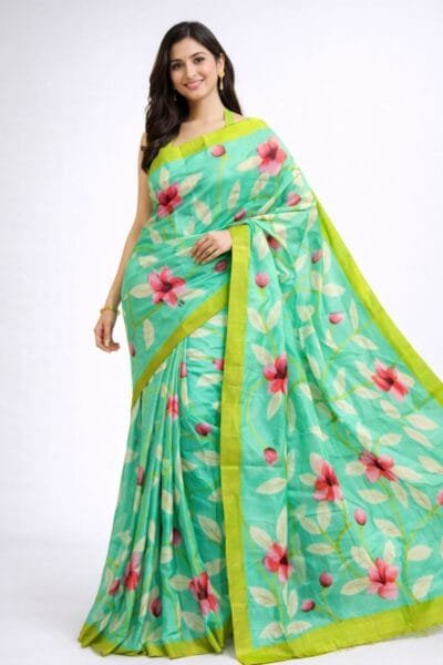 Sonamukhi Silk Acid Painted Saree