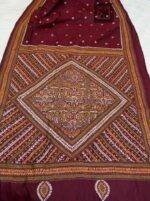 Red Kantha Stitch Saree