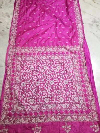 Kantha Embroidery Bangalore Silk Saree