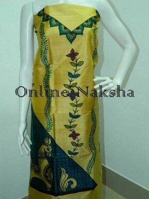 Designer Dress Materials for Online Shopping Chanderi Silk Kurti Pattern